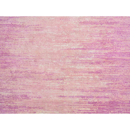 Modern and Contemporary Wool Hand Knotted Rug Pink Not Border 4.1X6.2 -O066710