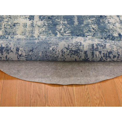 Modern and Contemporary Wool & Pure Silk Hand Knotted Rug Blue No Border 6.2X6.2 -O066717