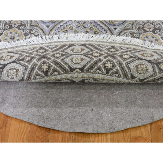Transitional Wool & Silk Hand Knotted Rug Brown No Border 5.1X5.1 -O066718