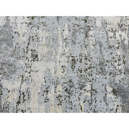 Modern and Contemporary Wool & Silk Hand Knotted Rug Blue No Border 6.1X6.1 -O066728