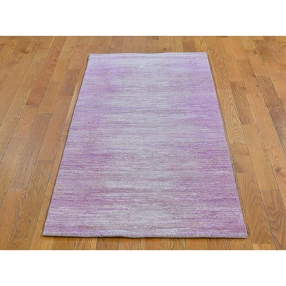 Modern and Contemporary Wool Hand Knotted Rug Pink Not Border 2.6X6.2 -O066753