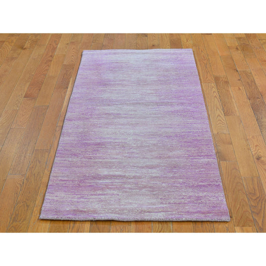 Modern and Contemporary Wool Hand Knotted Rug Pink Not Border 2.6X6.2 -O066753