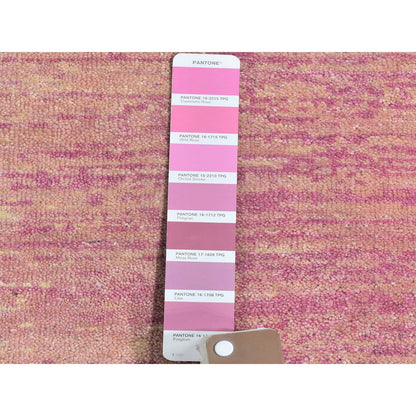 Modern and Contemporary Wool Hand Knotted Rug Pink Not Border 2.6X6.2 -O066753