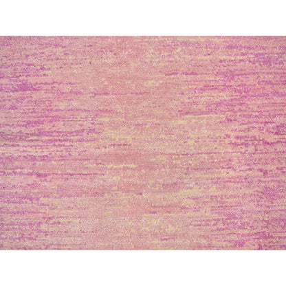 Modern and Contemporary Wool Hand Knotted Rug Pink Not Border 2.7X10.3 -O066754