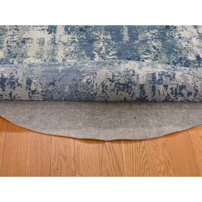 Modern and Contemporary Wool & Pure Silk Hand Knotted Rug Blue No Border 6.2X6.2 -O066755