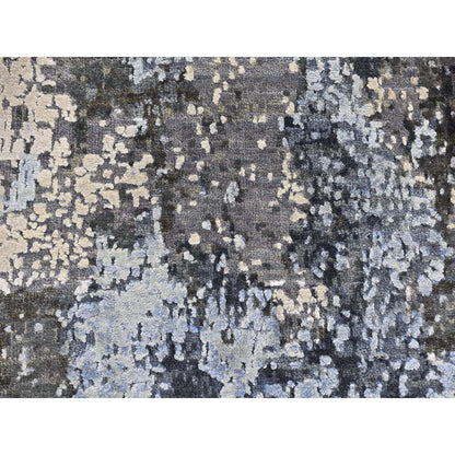 Modern and Contemporary Wool & Silk Hand Knotted Rug Grey No Border 2.6X10.2 -O066776