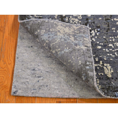 Modern and Contemporary Wool & Silk Hand Knotted Rug Grey No Border 2.6X10.2 -O066776