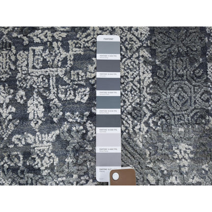 Transitional Wool & Silk Hand Knotted Rug Grey No Border 6.1X6.1 -O066778