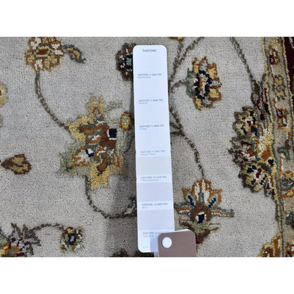 Rajasthan Wool & Silk Hand Knotted Rug Ivory Red 4.0X6.0 -O066779