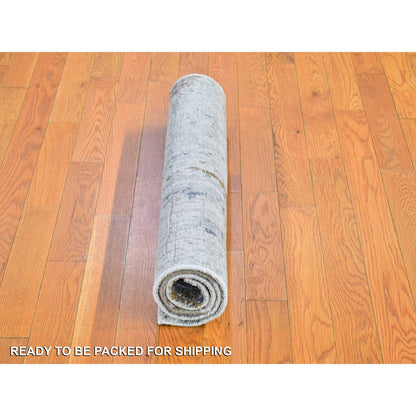 Modern and Contemporary Wool Hand Knotted Rug Grey No Border 2.6X4.1 -O066791