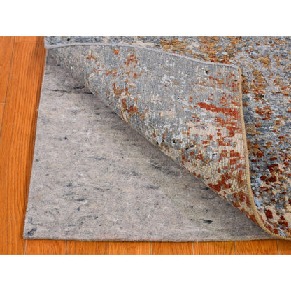 Modern and Contemporary Wool Hand Knotted Rug Blue No Border 2.6X10.3 -O066792