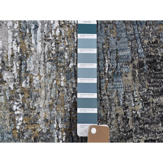 Modern and Contemporary Wool Hand Knotted Rug Blue No Border 2.6X4.4 -O066794