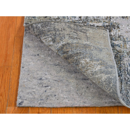 Modern and Contemporary Wool Hand Knotted Rug Blue No Border 2.6X4.4 -O066794