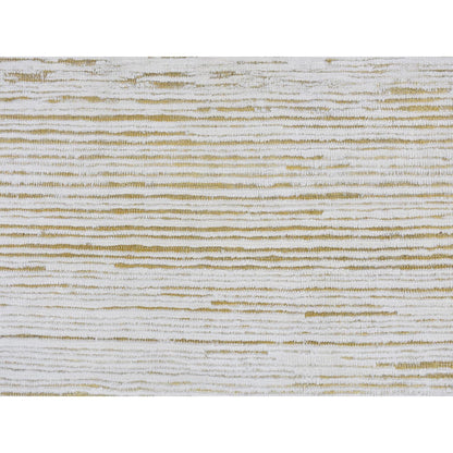 Modern and Contemporary Wool & Silk Hand Knotted Rug Ivory No Border 4.1X10.2 -O066797