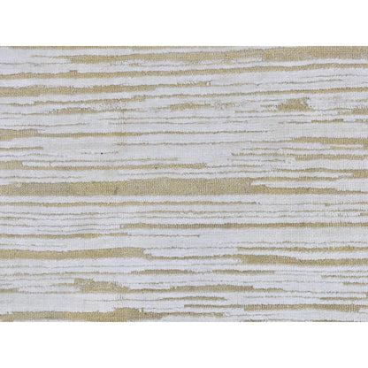 Modern and Contemporary Wool & Silk Hand Knotted Rug Ivory No Border 12.0X12.0 -O066798