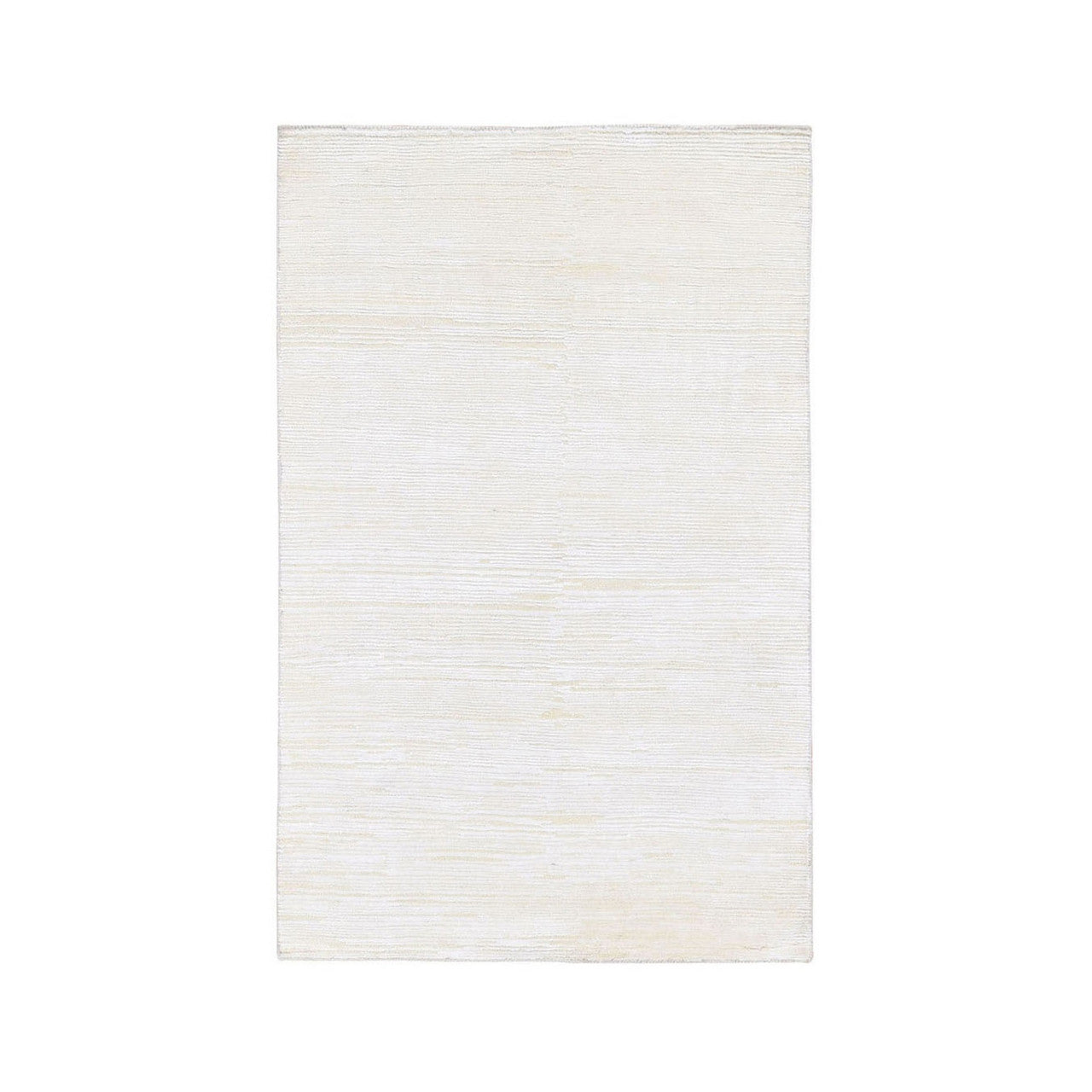 Modern and Contemporary Wool & Silk Hand Knotted Rug Ivory No Border 3.1X5.1 -O066807