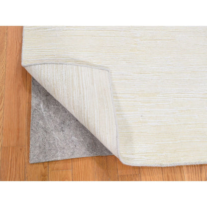 Modern and Contemporary Wool & Silk Hand Knotted Rug Ivory No Border 3.1X5.1 -O066807