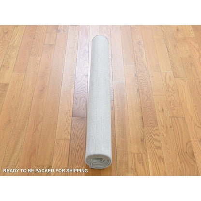 Modern and Contemporary Wool & Silk Hand Knotted Rug Ivory No Border 3.1X5.1 -O066807