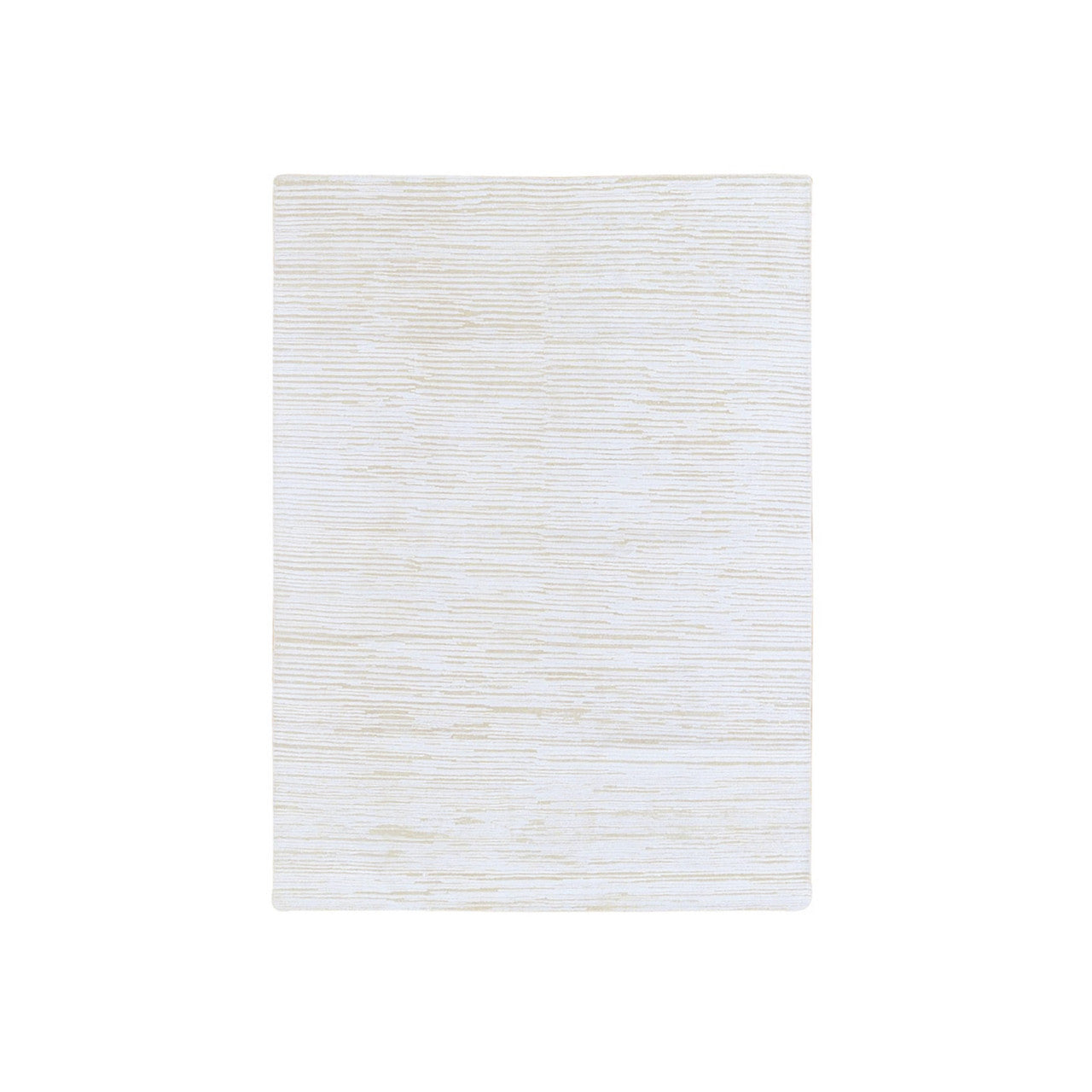 Modern and Contemporary Wool & Silk Hand Knotted Rug Ivory No Border 4.3X6.1 -O066808