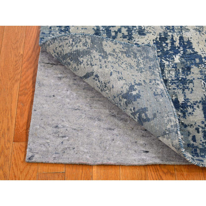 Modern and Contemporary Wool & Silk Hand Knotted Rug Blue No Border 3.1X5.1 -O066815