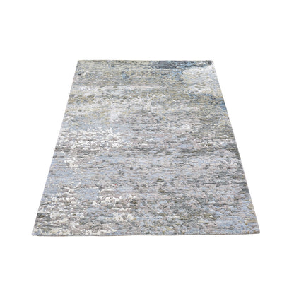 Modern and Contemporary Wool Hand Knotted Rug Grey No Border 3.1X5.1 -O066819