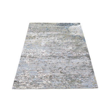 Modern and Contemporary Wool Hand Knotted Rug Grey No Border 3.1X5.1 -O066819