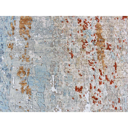 Modern and Contemporary Wool Hand Knotted Rug Blue No Border 3.2X5.5 -O066820