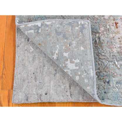 Modern and Contemporary Wool Hand Knotted Rug Blue No Border 3.2X5.5 -O066820