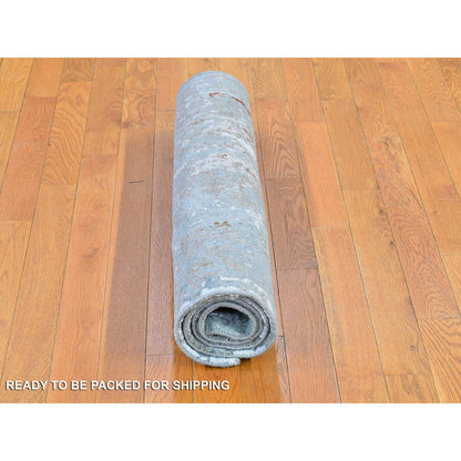 Modern and Contemporary Wool Hand Knotted Rug Blue No Border 3.2X5.5 -O066820