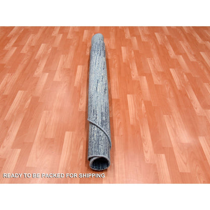 Modern and Contemporary Wool Hand Knotted Rug Blue Not Border 10.0X10.0 -O066844