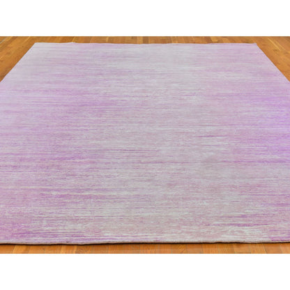 Modern and Contemporary Wool Hand Knotted Rug Pink Not Border 10.0X14.2 -O066848