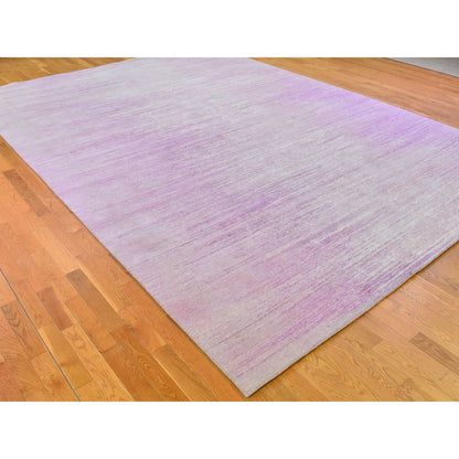 Modern and Contemporary Wool Hand Knotted Rug Pink Not Border 10.0X14.2 -O066848