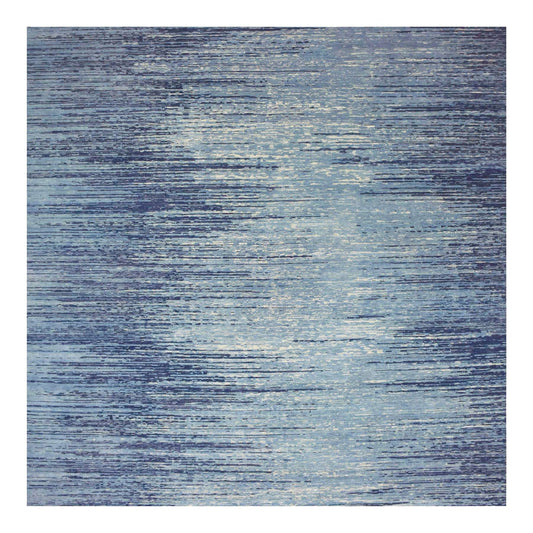 Modern and Contemporary Wool Hand Knotted Rug Blue Not Border 10.1X10.1 -O066852