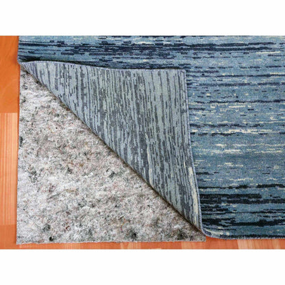 Modern and Contemporary Wool Hand Knotted Rug Blue Not Border 10.1X10.1 -O066852