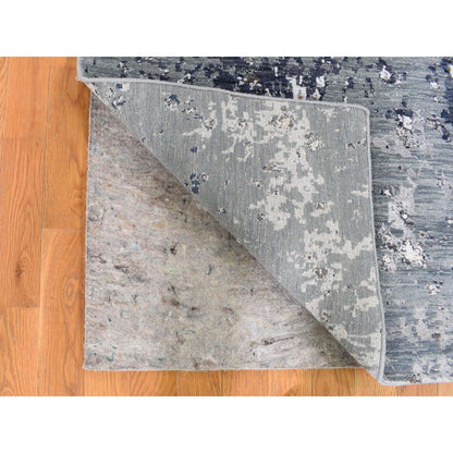 Modern and Contemporary Wool Hand Knotted Rug Grey Not Border 2.6X10.1 -O066864