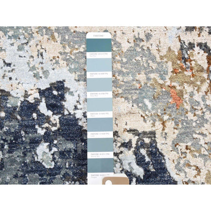 Modern and Contemporary Wool Hand Knotted Rug Grey Not Border 2.6X10.1 -O066864