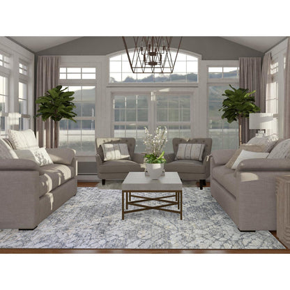 Modern and Contemporary Wool & Art Silk Hand Knotted Rug Grey No Border 10.1X14.2 -O066875