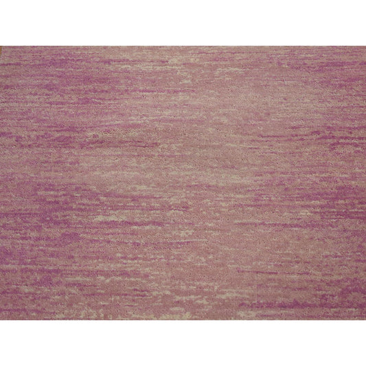 Modern and Contemporary Wool Hand Knotted Rug Pink No Border 2.6X12.4 -O066877