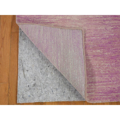 Modern and Contemporary Wool Hand Knotted Rug Pink No Border 2.6X12.4 -O066877