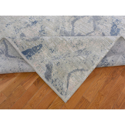 Modern and Contemporary Wool & Silk Hand Knotted Rug Blue No Border 8.0X9.6 -O066884