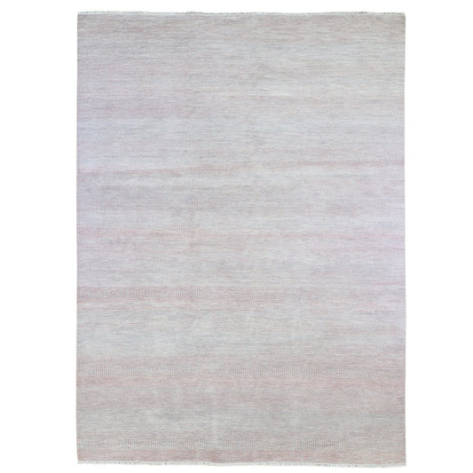 Modern and Contemporary Wool & Silk Hand Knotted Rug Pink No Border 9.0X12.1 -O066896
