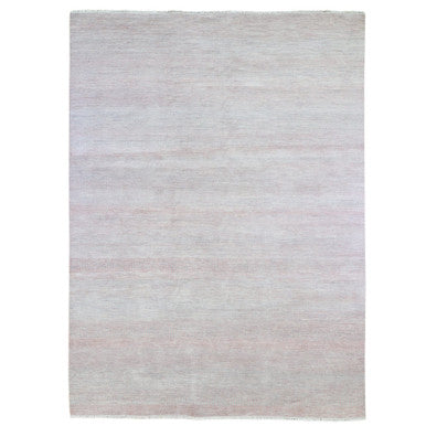 Modern and Contemporary Wool & Silk Hand Knotted Rug Pink No Border 9.0X12.1 -O066896