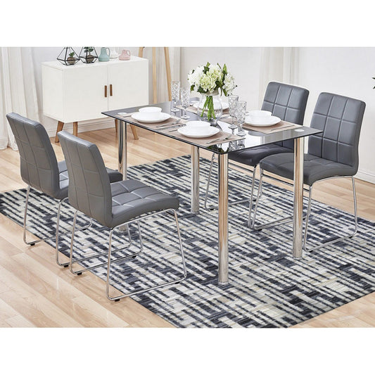 Modern and Contemporary Wool & Silk Hand Knotted Rug Ivory No Border 8.0X10.1 -O066958