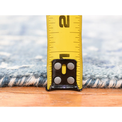 Modern and Contemporary Wool & Silk Hand Knotted Rug Blue No Border 4.1X10.2 -O066963