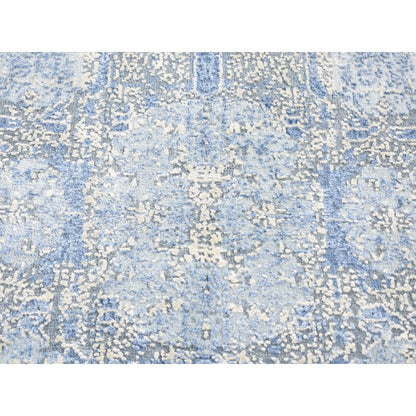 Transitional Wool & Silk Hand Knotted Rug Blue No Border 2.0X3.0 -O066965