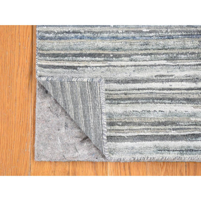 Modern and Contemporary Wool & Pure Silk Hand Knotted Rug Ivory No Border 2.0X3.0 -O066966