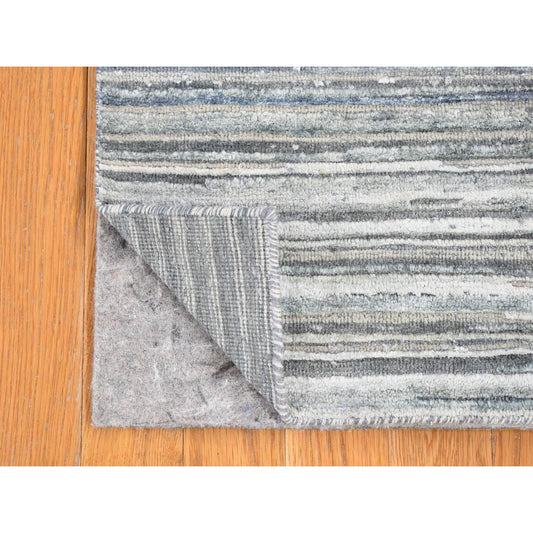 Modern and Contemporary Wool & Pure Silk Hand Knotted Rug Ivory No Border 2.0X3.0 -O066966