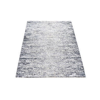 Modern and Contemporary Wool & Silk Hand Knotted Rug Black No Border 3.0X5.0 -O066967