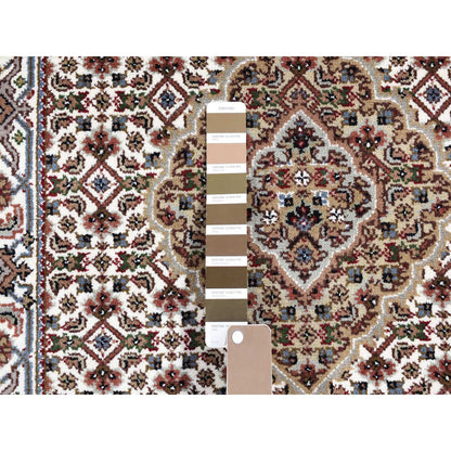 Fine Oriental Wool Hand Knotted Rug Brown Ivory 2.9X9.8 -O066968