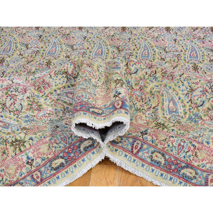 Antique Wool Hand Knotted Rug Ivory Ivory 10.0X13.0 -O066998